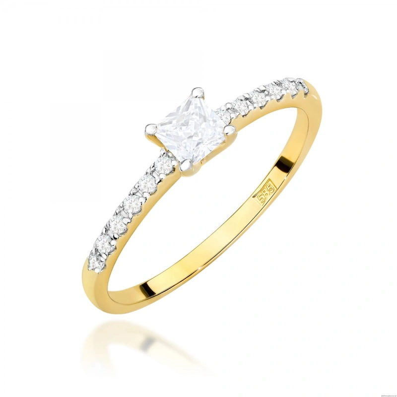 Pierścionek W0589 Diament 0,30ct żółte złoto 375