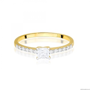 Pierścionek W0589 Diament 0,30ct żółte złoto 375