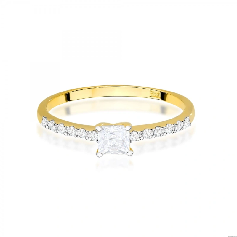 Pierścionek W0589 Diament 0,30ct żółte złoto 375