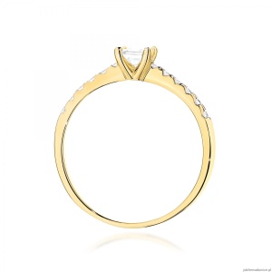 Pierścionek W0589 Diament 0,30ct żółte złoto 375