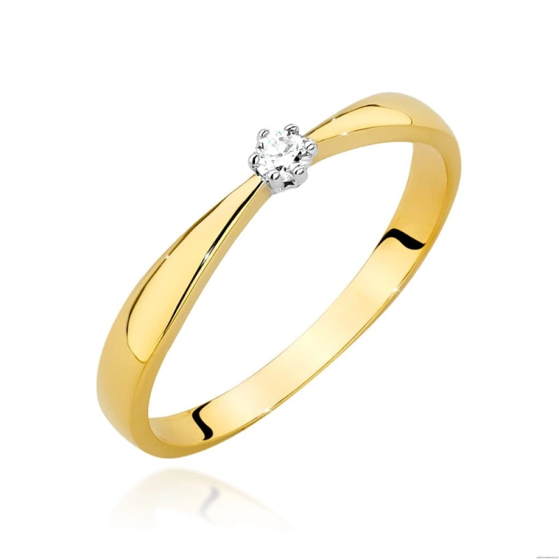 Pierścionek W0501 Diament 0,04ct żółte złoto 375