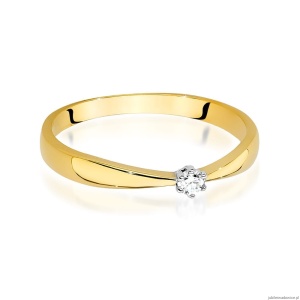 Pierścionek W0501 Diament 0,04ct żółte złoto 375