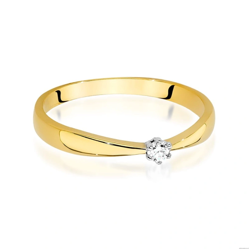 Pierścionek W0501 Diament 0,04ct żółte złoto 375