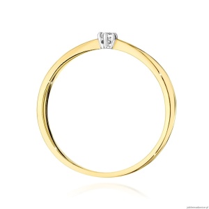 Pierścionek W0501 Diament 0,04ct żółte złoto 375