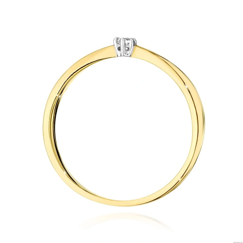 Pierścionek W0501 Diament 0,04ct żółte złoto 375