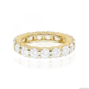 Pierścionek W0516 z diamentami laboratoryjnymi żółte złoto 375