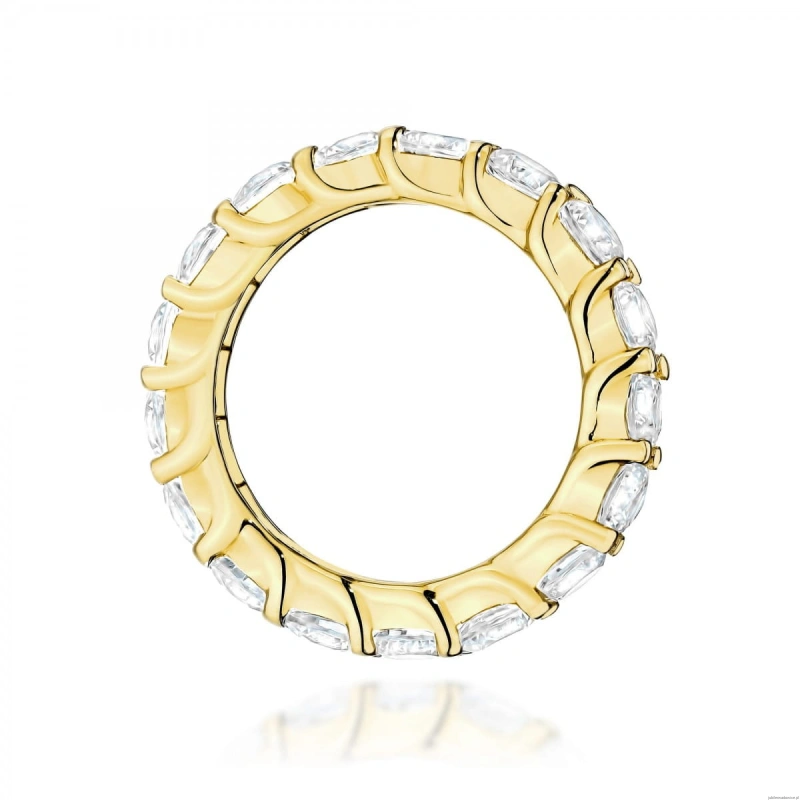 Pierścionek W0516 z diamentami laboratoryjnymi żółte złoto 375