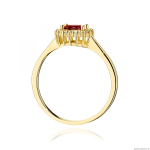 Pierścionek W0572 Granat 0,60ct żółte złoto 375