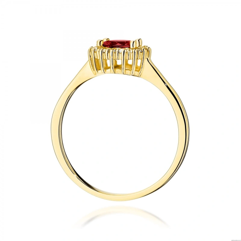 Pierścionek W0572 Granat 0,60ct żółte złoto 375