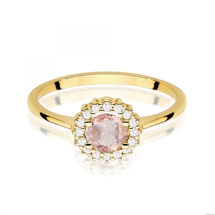 Pierścionek W0572 Morganit 0,40ct żółte złoto 375
