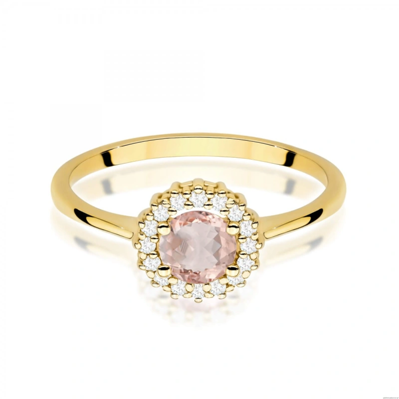 Pierścionek W0572 Morganit 0,40ct żółte złoto 375
