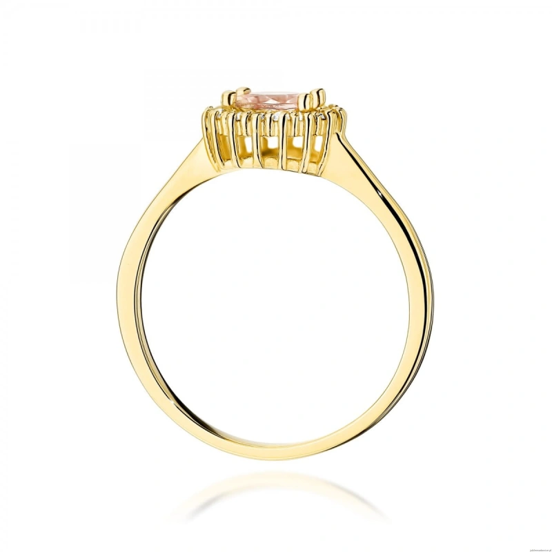Pierścionek W0572 Morganit 0,40ct żółte złoto 375