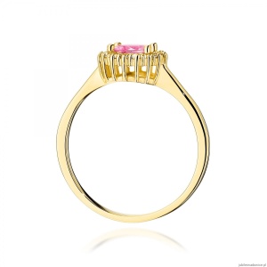 Pierścionek W0572 Różowy Topaz 0,60ct żółte złoto 375