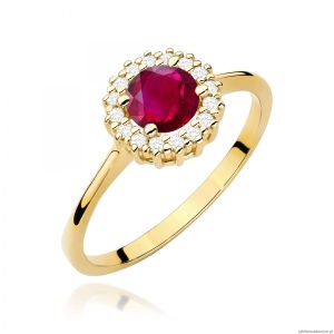 Pierścionek W0572 Rubin 0,60ct żółte złoto 375