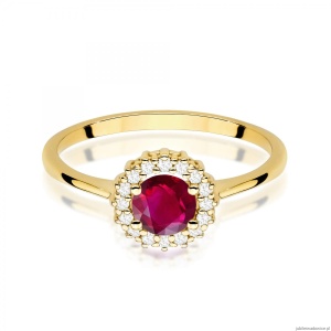 Pierścionek W0572 Rubin 0,60ct żółte złoto 375