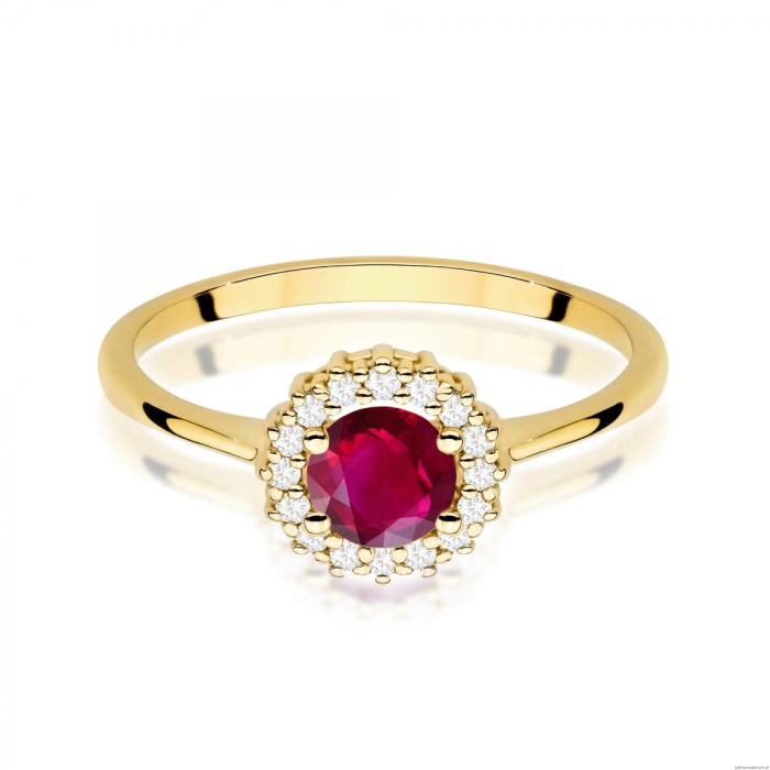 Pierścionek W0572 Rubin 0,60ct żółte złoto 375
