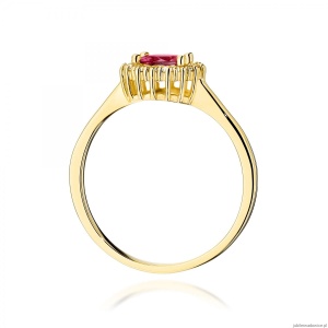 Pierścionek W0572 Rubin 0,60ct żółte złoto 375