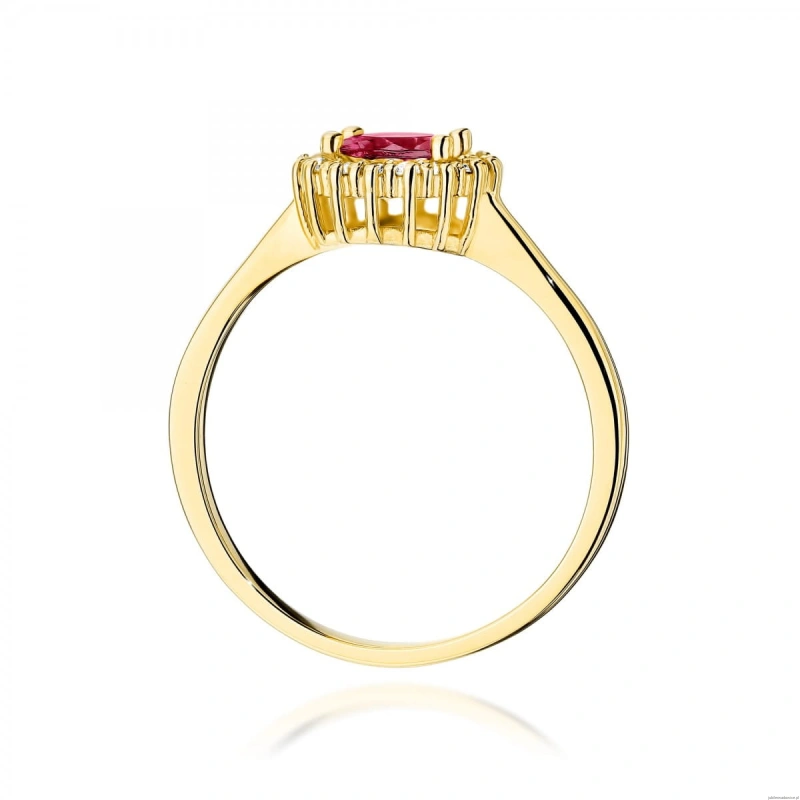 Pierścionek W0572 Rubin 0,60ct żółte złoto 375