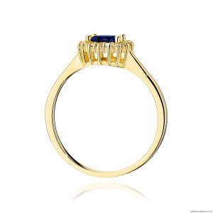 Pierścionek W0572 Szafir 0,50ct żółte złoto 375