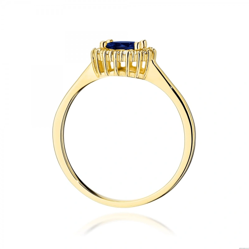 Pierścionek W0572 Szafir 0,50ct żółte złoto 375
