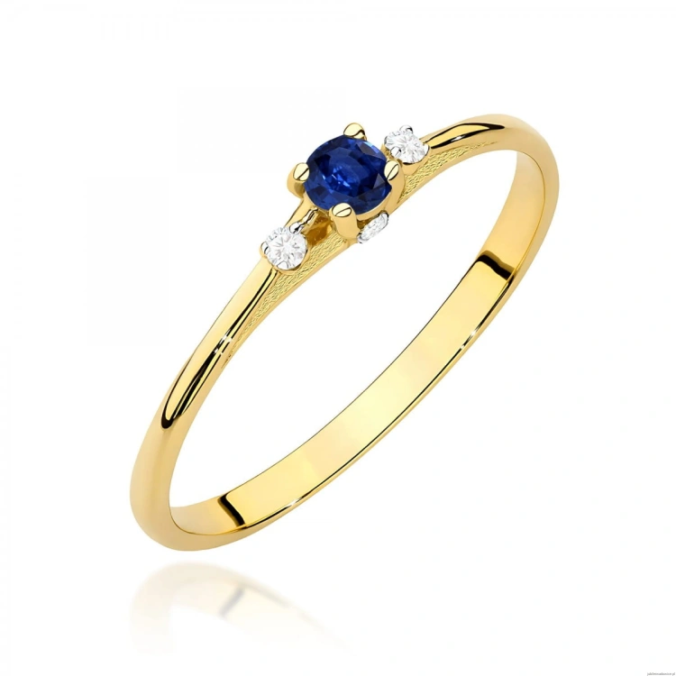 Pierścionek W0614 Szafir 0,15ct zółte złoto 375