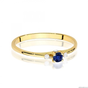 Pierścionek W0614 Szafir 0,15ct zółte złoto 375