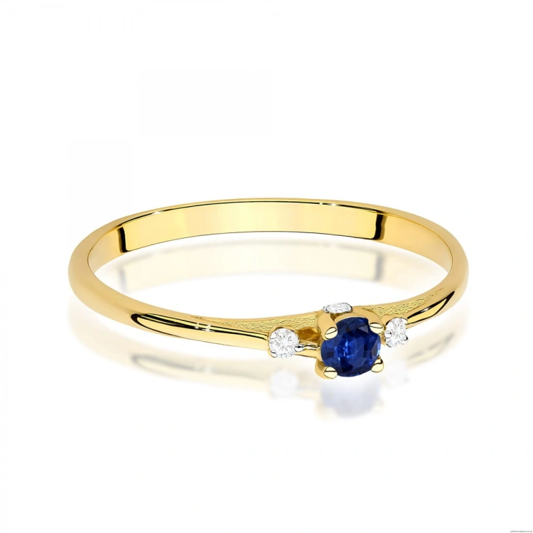 Pierścionek W0614 Szafir 0,15ct zółte złoto 375