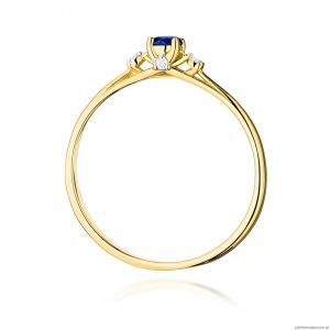 Pierścionek W0614 Szafir 0,15ct zółte złoto 375