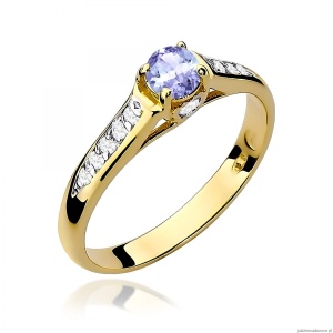 Pierścionek W0016 Tanzanit 0,35ct żółte złoto 375