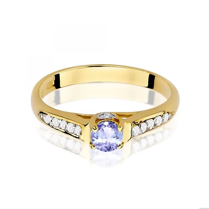 Pierścionek W0016 Tanzanit 0,35ct żółte złoto 375