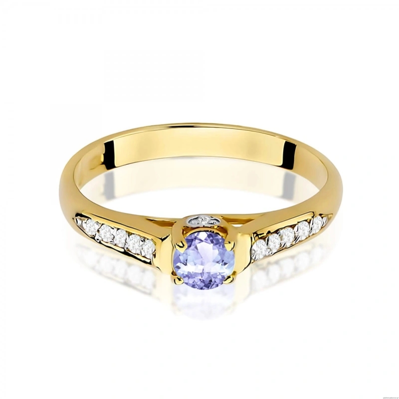 Pierścionek W0016 Tanzanit 0,35ct żółte złoto 375