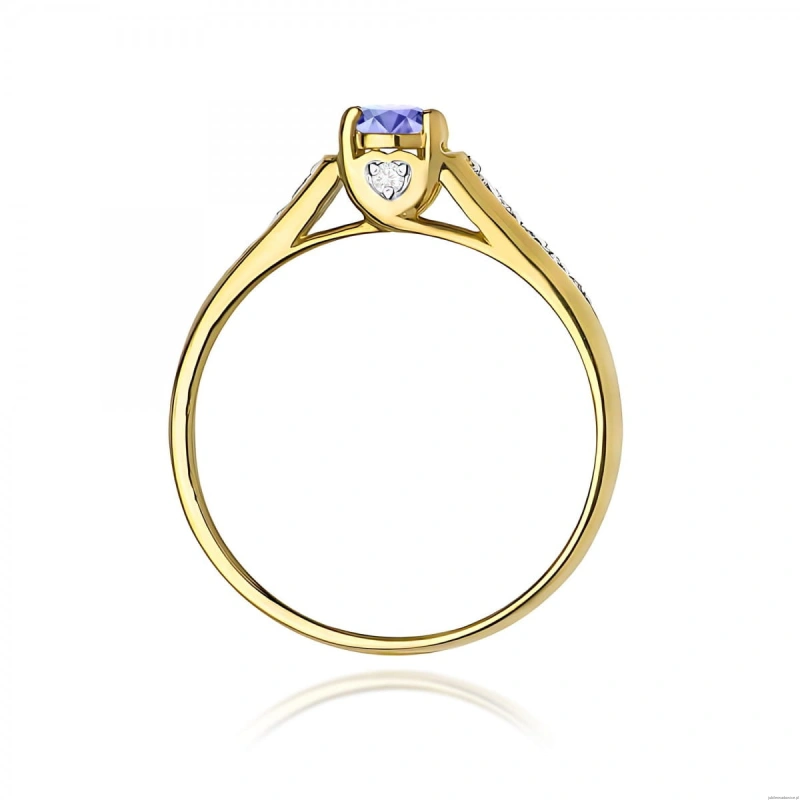 Pierścionek W0016 Tanzanit 0,35ct żółte złoto 375