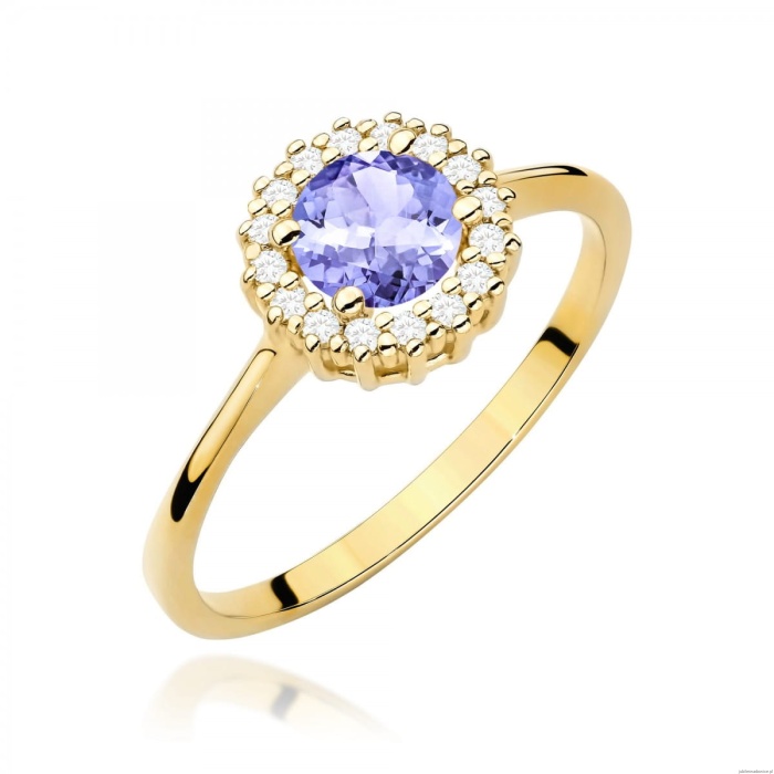 Pierścionek W0572 Tanzanit 0,50ct żółte złoto 375