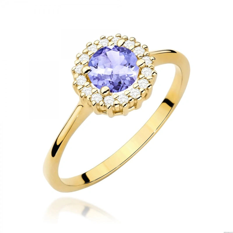 Pierścionek W0572 Tanzanit 0,50ct żółte złoto 375