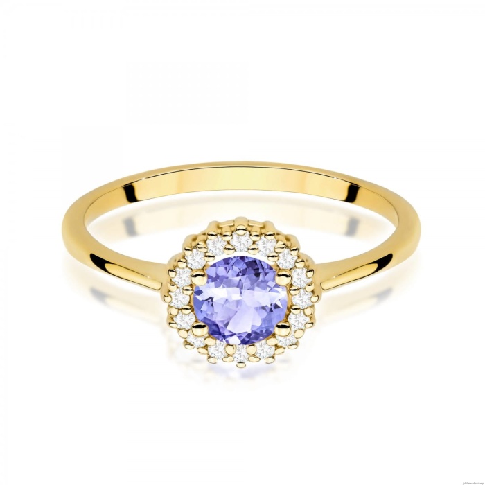 Pierścionek W0572 Tanzanit 0,50ct żółte złoto 375