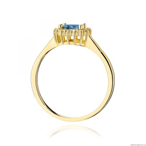 Pierścionek W0572 Topaz London Blue 0,50ct żółte złoto 375