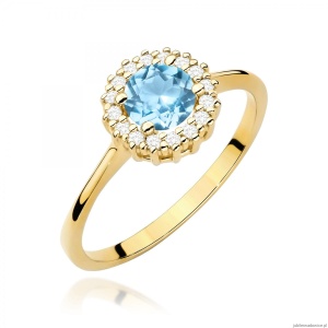 Pierścionek W0572 Topaz Swiss 0,50ct żółte złoto 375
