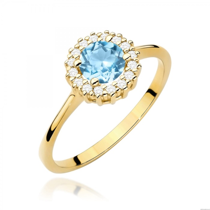Pierścionek W0572 Topaz Swiss 0,50ct żółte złoto 375