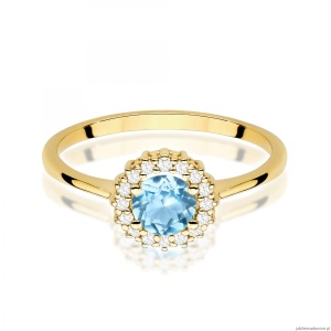 Pierścionek W0572 Topaz Swiss 0,50ct żółte złoto 375