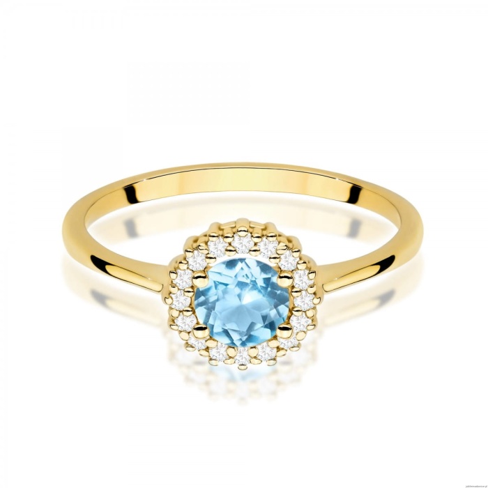 Pierścionek W0572 Topaz Swiss 0,50ct żółte złoto 375