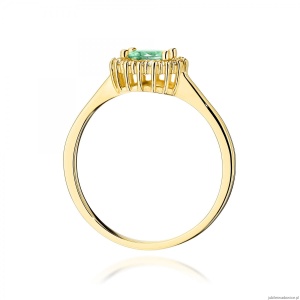Pierścionek W0572 Szmaragd 0,50ct żółte złoto 375
