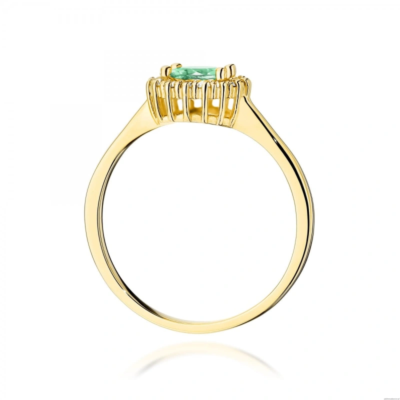 Pierścionek W0572 Szmaragd 0,50ct żółte złoto 375
