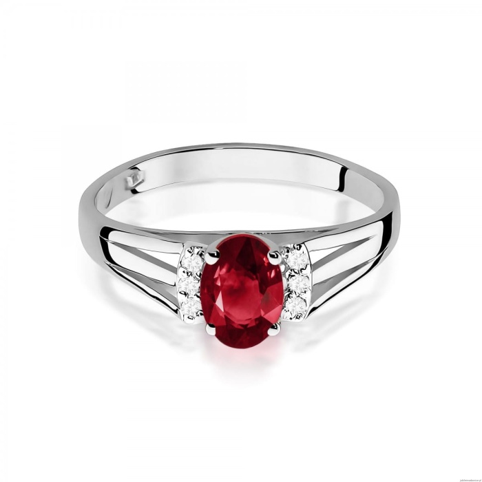 Pierścionek W0005 Granat 0,50ct białe złoto 375