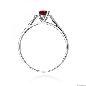 Pierścionek W0005 Granat 0,50ct białe złoto 375