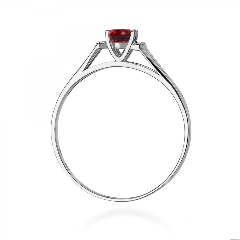 Pierścionek W0005 Granat 0,50ct białe złoto 375