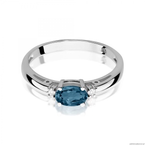 Pierścionek W0006 Topaz London Blue 0,50ct białe złoto 375