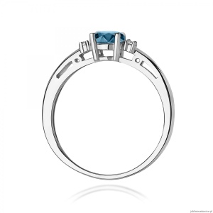 Pierścionek W0006 Topaz London Blue 0,50ct białe złoto 375
