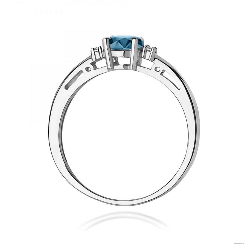 Pierścionek W0006 Topaz London Blue 0,50ct białe złoto 375
