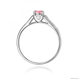 Pierścionek W0016 Różowy Topaz 0,30ct białe złoto 375