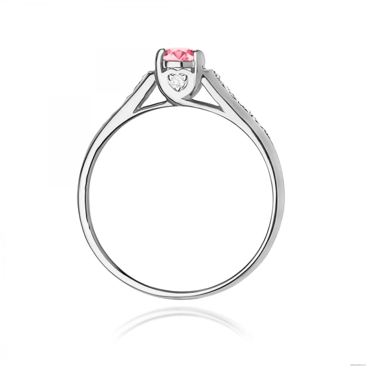 Pierścionek W0016 Różowy Topaz 0,30ct białe złoto 375